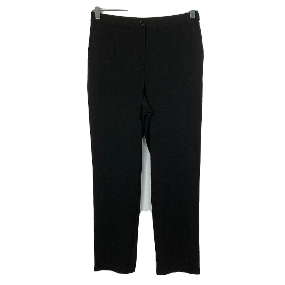 Linea By Louis Dell'Olio Pants Women Sz 8 Black Elastic Waist Pockets Microfiber